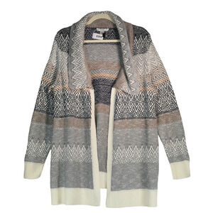 CJ Banks Cardigan Sweater Womens 1X Gray Classic Cozy Minimalist Timeless Basics